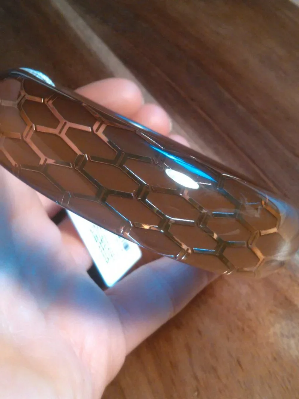 Calvin Klein Ion Plated RoseGold Stainless Steel Abstract Bangle Bracelet 8 Inch